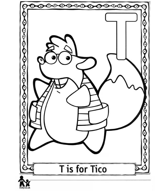 Print T Tico kleurplaat
